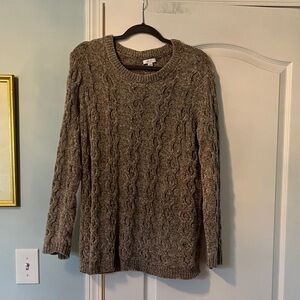 J.Jill Sz Large Chenille Green Sweater GUC